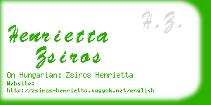 henrietta zsiros business card